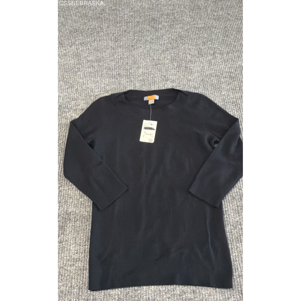 Just Cashmere by Forte Women's Black 100% Cashmere Crewneck Sweater Sz S NWT